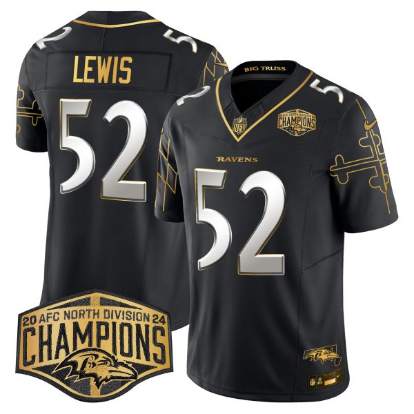 Men's Ravens Maryland Flag Map 2024 AFC North Division Champions Patch Gold Vapor Limited Jersey - All Stitched - Image 6