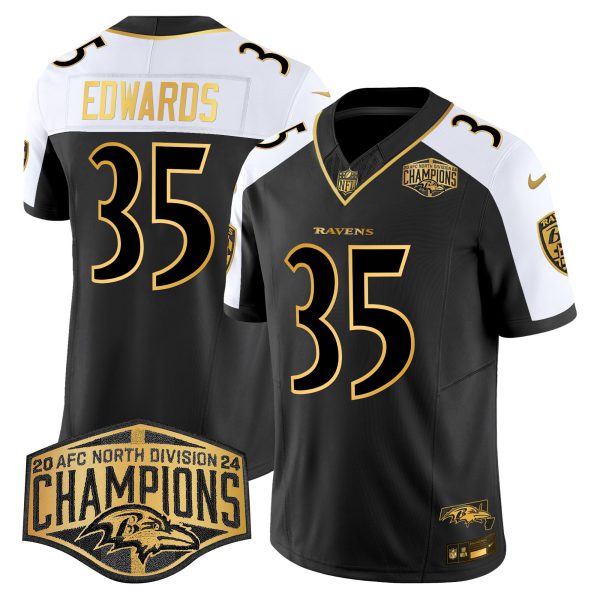 Men's Ravens Maryland Flag Map 2024 AFC North Division Champions Patch Gold Vapor Limited Jersey - All Stitched - Image 16