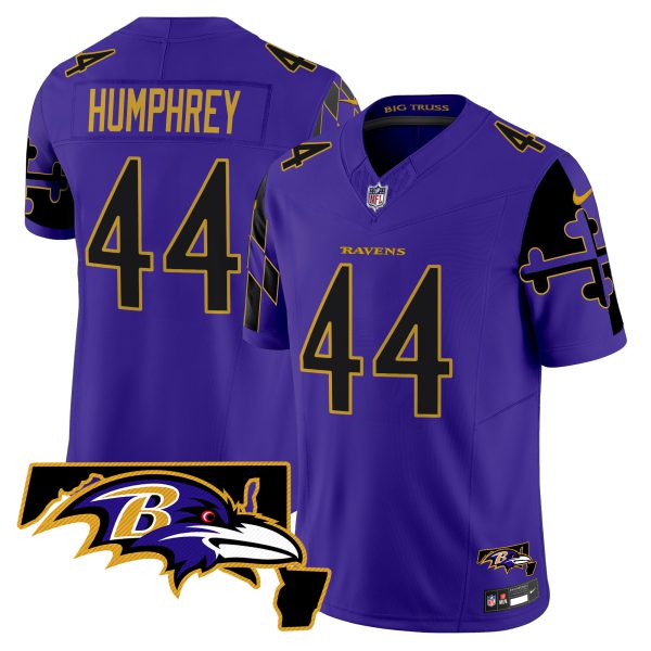 Men's Ravens Maryland Flag Map Patch Vapor Limited Jersey - All Stitched - Image 5