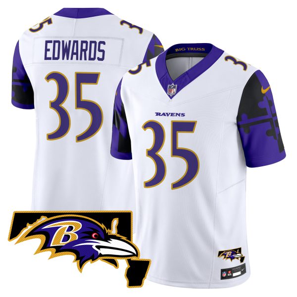 Men's Ravens Maryland Flag Map Patch Vapor Limited Jersey - All Stitched - Image 32