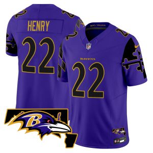 Men's Ravens Maryland Flag Map Patch Vapor Limited Jersey - All Stitched