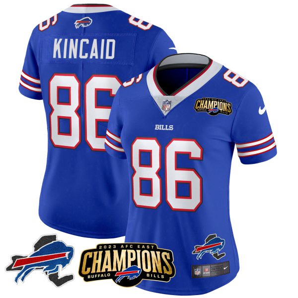 Women's Bills 2023 AFC East Champions Patch Gold Vapor Jersey V2 - All Stitched - Image 18