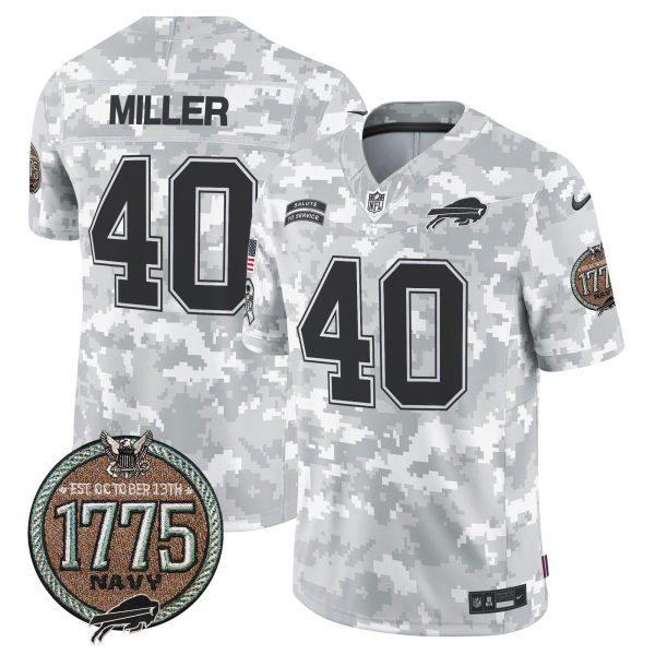 Men's Bills 2024 Salute to Service Establishment Year Patch Vapor Limited Jersey - All Stitched - Image 20