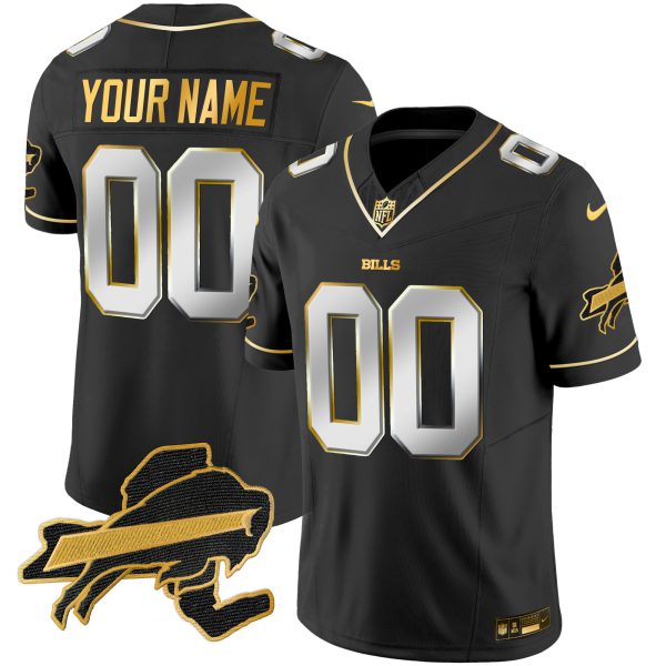 Bills New York Patch Gold Vapor Limited Custom Jersey - All Stitched - Image 2