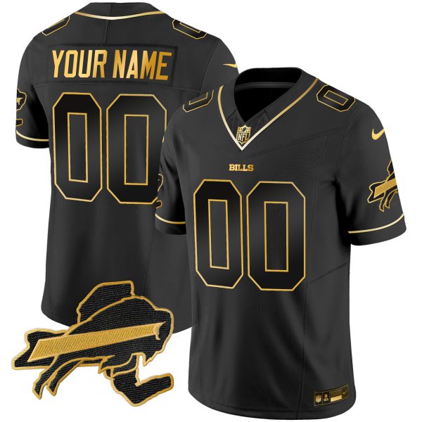 Bills New York Patch Gold Vapor Limited Custom Jersey - All Stitched - Image 3