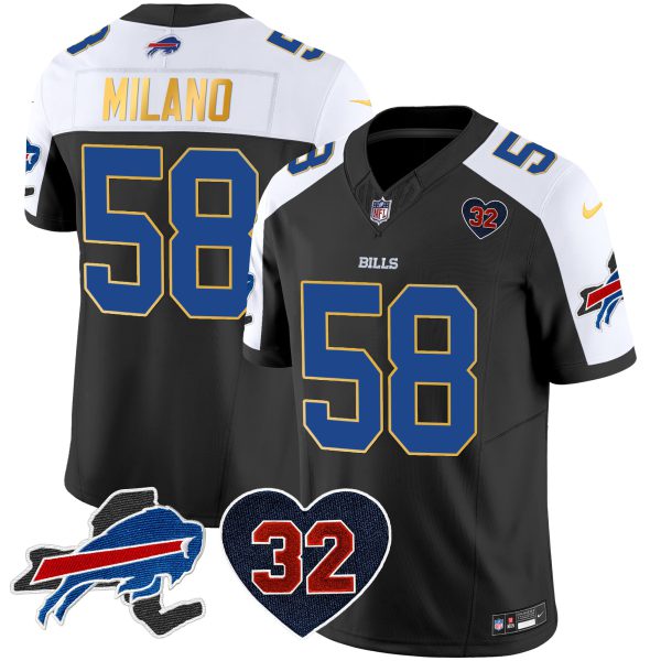 Men's Bills O.J. Simpson Patch Gold Trim Vapor Limited Jersey - All Stitched - Image 6
