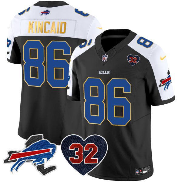 Men's Bills O.J. Simpson Patch Gold Trim Vapor Limited Jersey - All Stitched - Image 7
