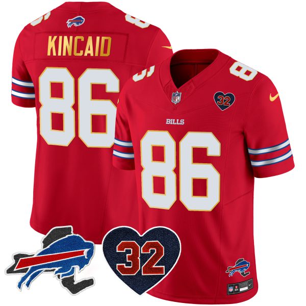 Men's Bills O.J. Simpson Patch Gold Trim Vapor Limited Jersey - All Stitched - Image 28