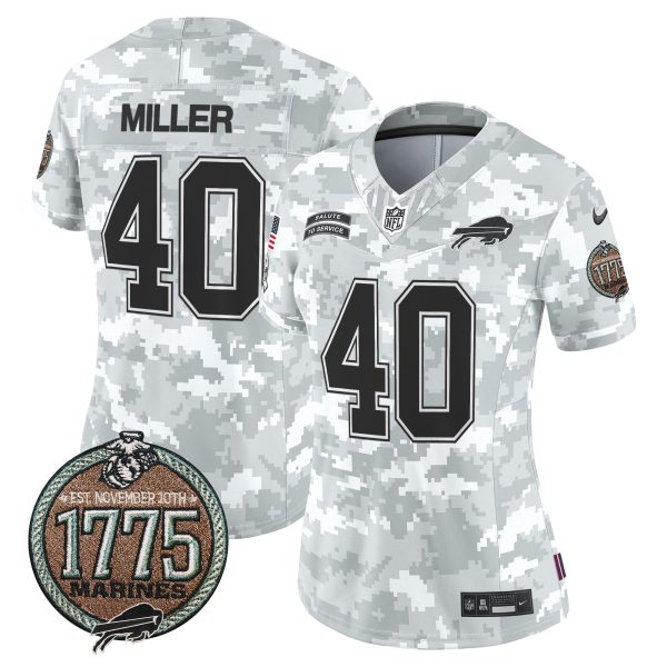 Women's Bills 2024 Salute to Service Establishment Year Patch Vapor Limited Jersey - All Stitched - Image 4