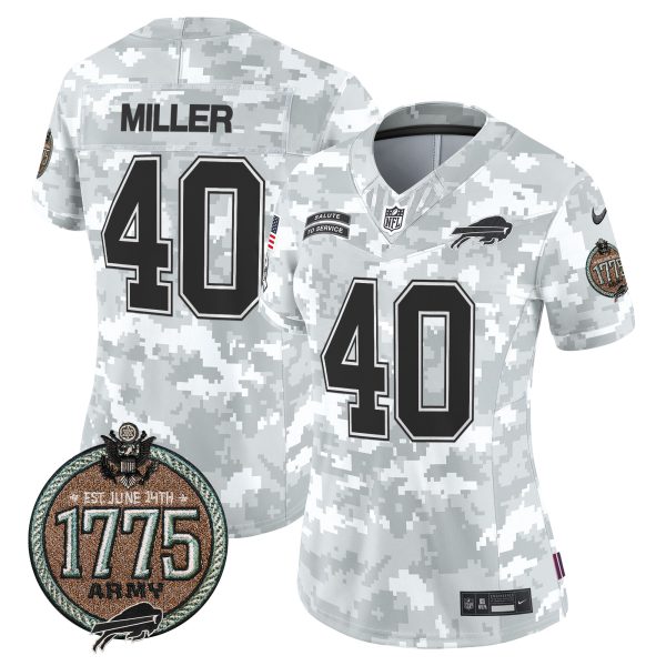 Women's Bills 2024 Salute to Service Establishment Year Patch Vapor Limited Jersey - All Stitched - Image 12