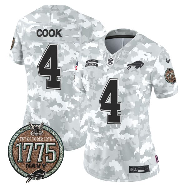 Women's Bills 2024 Salute to Service Establishment Year Patch Vapor Limited Jersey - All Stitched - Image 18