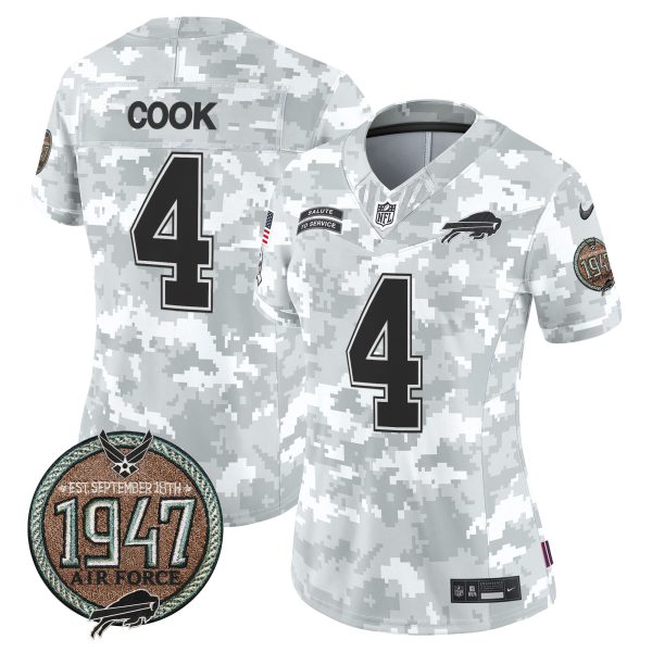 Women's Bills 2024 Salute to Service Establishment Year Patch Vapor Limited Jersey - All Stitched - Image 26
