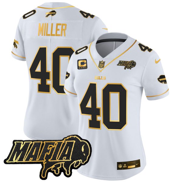 Women's Buffalo Bills 2024 Bills Mafia Patch Gold Vapor Limited Jersey - All Stitched - Image 12