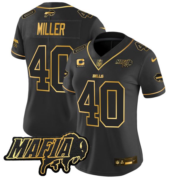 Women's Buffalo Bills 2024 Bills Mafia Patch Gold Vapor Limited Jersey - All Stitched - Image 20