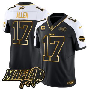 Men's Buffalo Bills 2024 Bills Mafia Patch Gold Vapor Limited Jersey - All Stitched
