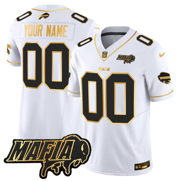 Buffalo Bills 2024 Bills Mafia Patch Gold Vapor Limited Custom Jersey - All Stitched - Image 2