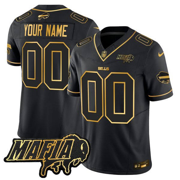 Buffalo Bills 2024 Bills Mafia Patch Gold Vapor Limited Custom Jersey - All Stitched - Image 3