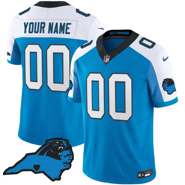 Panthers Vapor Limited Custom Jersey - Carolina Patch - All Stitched - Image 2