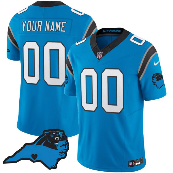 Panthers Vapor Limited Custom Jersey - Carolina Patch - All Stitched - Image 4