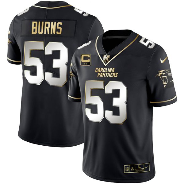 Men's Carolina Panthers Black Gold & White Gold Vapor Limited Jersey - All Stitched - Image 3