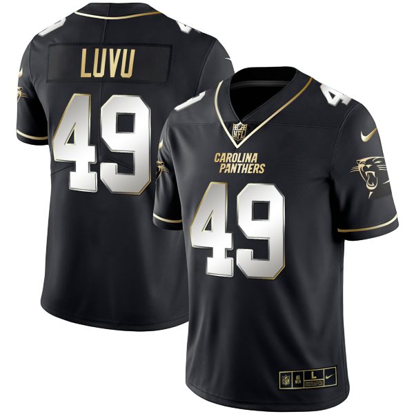 Men's Carolina Panthers Black Gold & White Gold Vapor Limited Jersey - All Stitched - Image 5