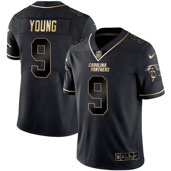 Men's Carolina Panthers Black Gold & White Gold Vapor Limited Jersey - All Stitched - Image 8