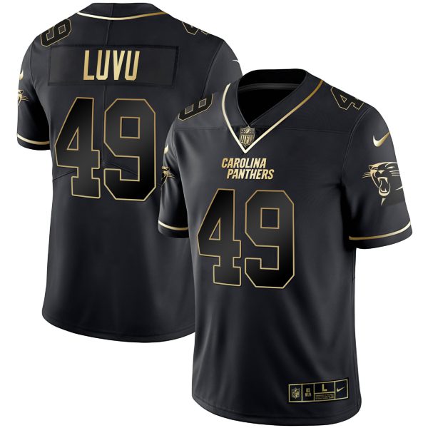 Men's Carolina Panthers Black Gold & White Gold Vapor Limited Jersey - All Stitched - Image 12