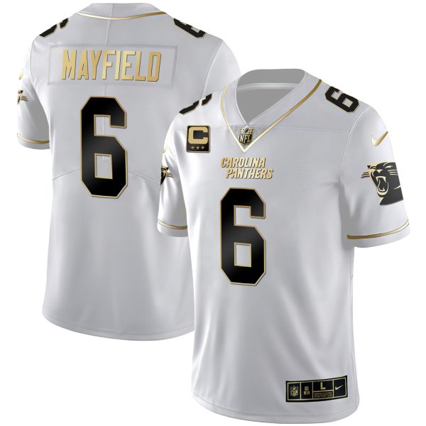 Men's Carolina Panthers Black Gold & White Gold Vapor Limited Jersey - All Stitched - Image 16