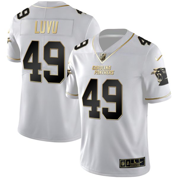 Men's Carolina Panthers Black Gold & White Gold Vapor Limited Jersey - All Stitched - Image 19