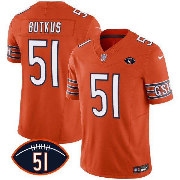 Men's Bears Dick Butkus Patch GSH Vapor Jersey - All Stitched - Image 19