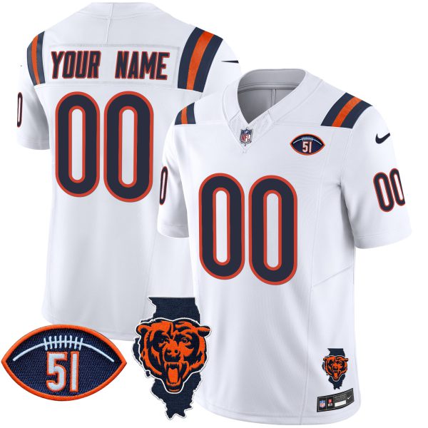 Bears Illinois Patch Vapor Limited Custom Jersey V2 - All Stitched - Image 2