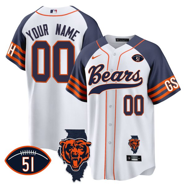 Bears Illinois Patch Baseball Custom Jersey - All Stitched - Image 6