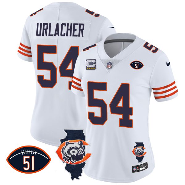 Women's Bears Throwback Illinois Patch Vapor Jersey - All Stitched - Image 15
