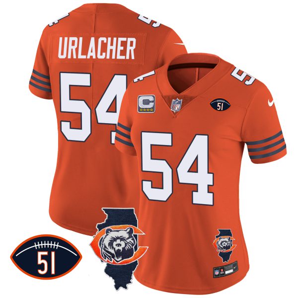 Women's Bears Throwback Illinois Patch Vapor Jersey - All Stitched - Image 21