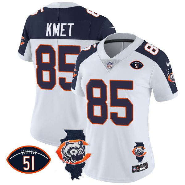 Women's Bears Throwback Illinois Patch Vapor Jersey - All Stitched - Image 36
