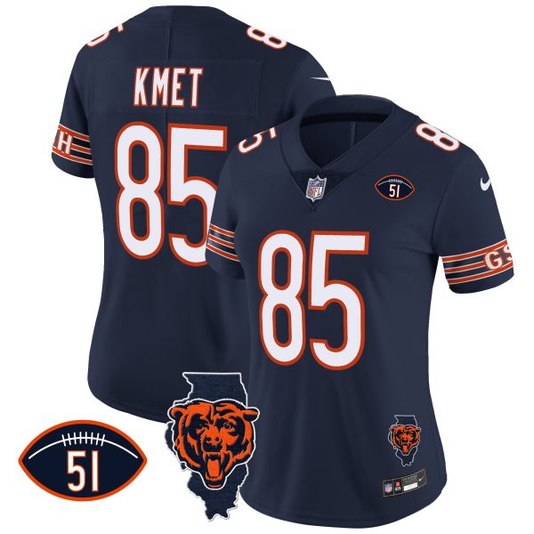Women's Bears Illinois Patch Vapor Jersey - All Stitched - Image 12