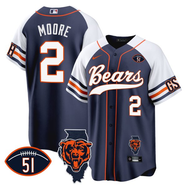 Men's Bears Illinois Patch Baseball Jersey - All Stitched - Image 3