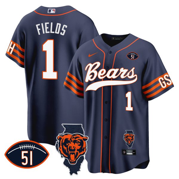 Men's Bears Illinois Patch Baseball Jersey - All Stitched - Image 8