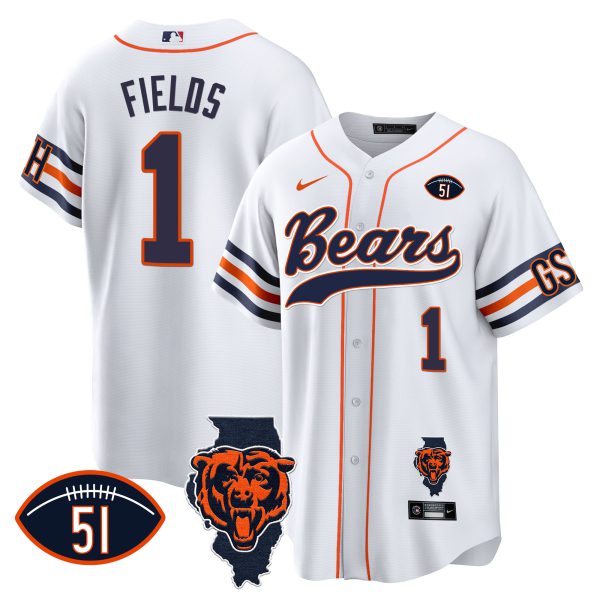 Men's Bears Illinois Patch Baseball Jersey - All Stitched - Image 15