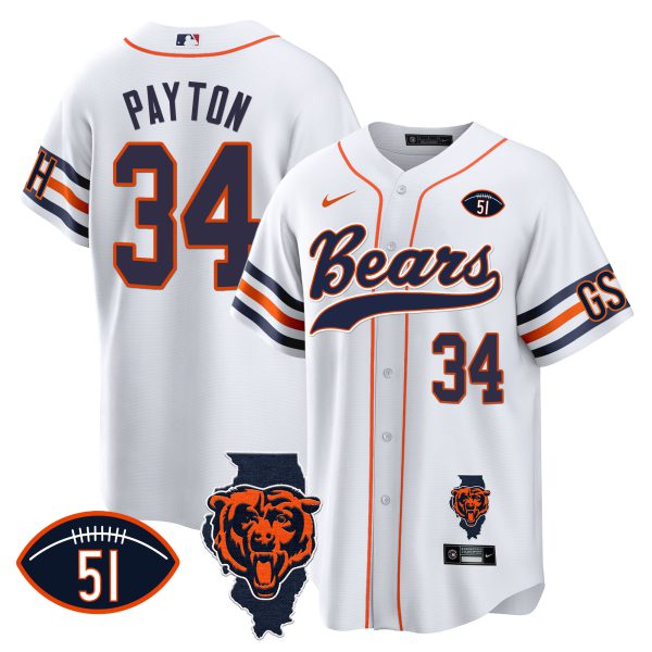 Men's Bears Illinois Patch Baseball Jersey - All Stitched - Image 19