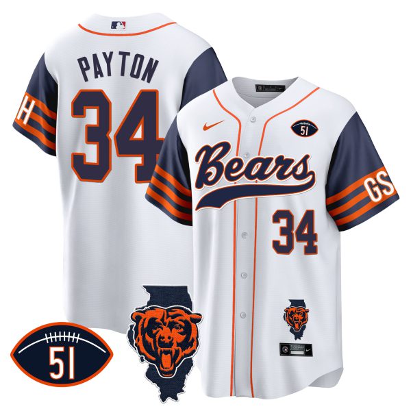 Men's Bears Illinois Patch Baseball Jersey - All Stitched - Image 33
