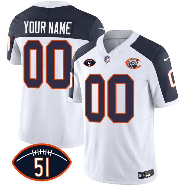 Bears Dick Butkus Patch Throwback Vapor Custom Jersey - All Stitched - Image 5