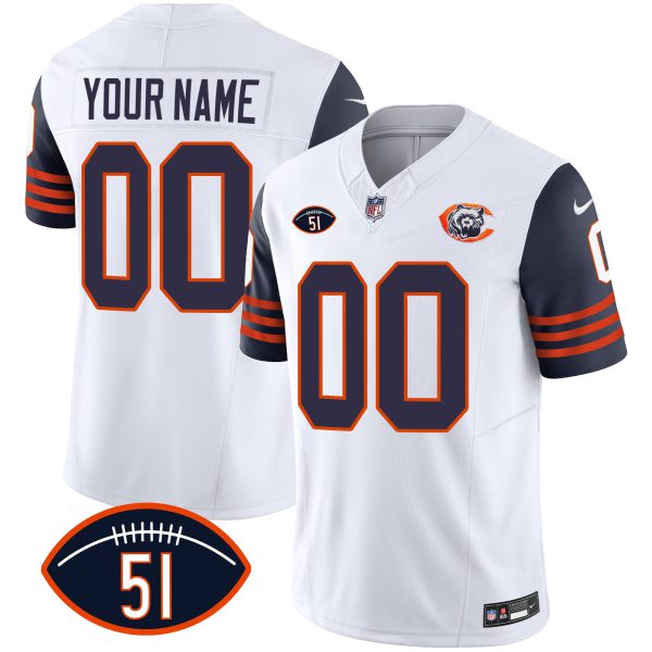 Bears Dick Butkus Patch Throwback Vapor Custom Jersey - All Stitched - Image 6