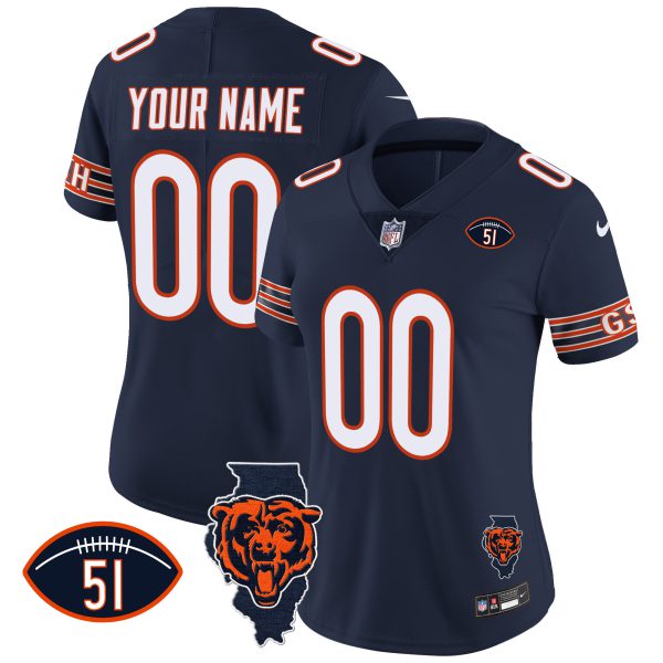 Bears Illinois Patch Vapor Custom Jersey - All Stitched - Image 7