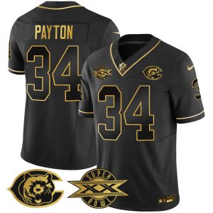 Walter Payton Chicago Bears 1986 Bears Super Bowl Patch Jersey - All Stitched