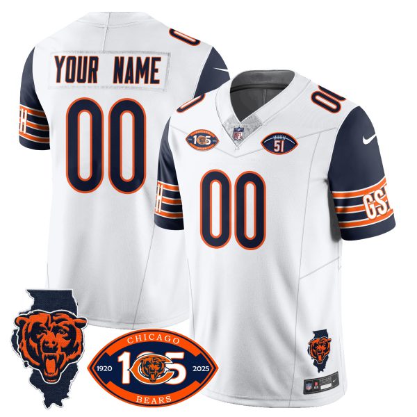 Bears 1920-2025 The Bears Vapor Limited Custom Jersey - All Stitched - Image 2