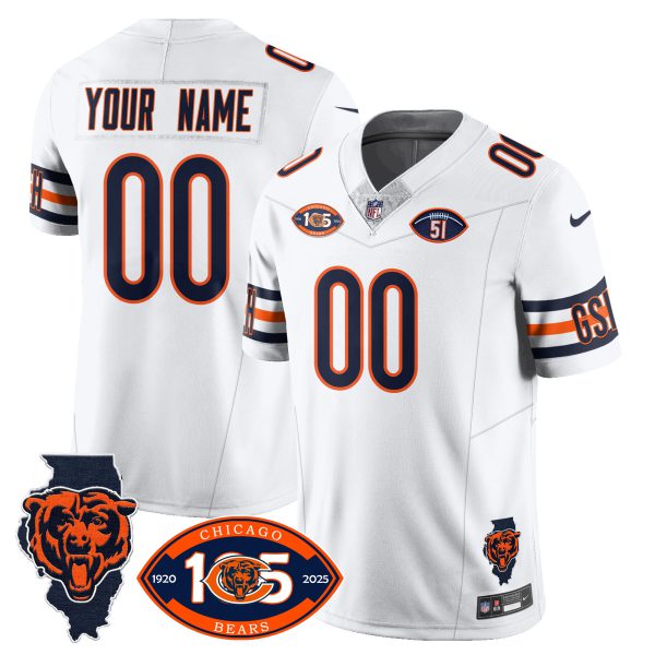 Bears 1920-2025 The Bears Vapor Limited Custom Jersey - All Stitched - Image 4