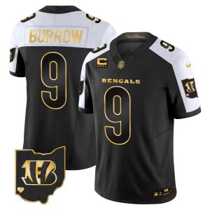 Men's Bengals Ohio Patch Gold Vapor Limited Jersey - All Stitched