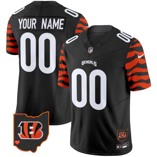 Bengals Stripes Vapor Limited Custom Jersey - All Stitched - Image 2