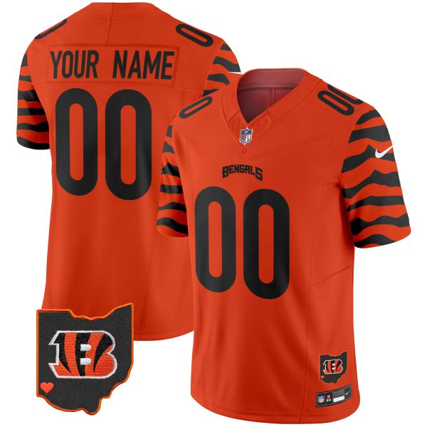 Bengals Stripes Vapor Limited Custom Jersey - All Stitched - Image 3